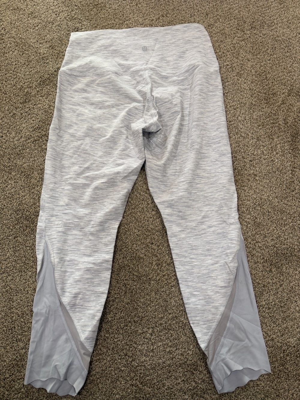 lululemon athletica Light Gray Heather Leggings with Mesh Panels